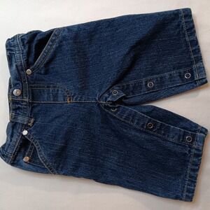 Charles‎ Klein Baby Denim  Shorts Dark Wash Snap Button Detail